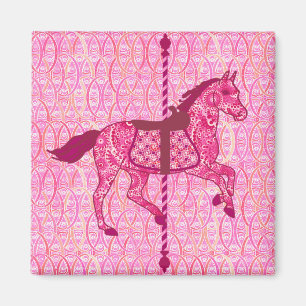 Karussell Pferd - Fuchsia Pink Magnet