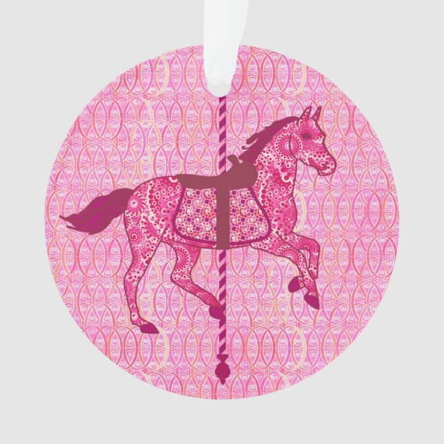 Karussell Pferd - Fuchsia Pink Ornament (Vorderseite)