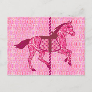 Karussell Pferd - Fuchsia Pink Postkarte