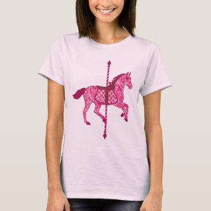 Karussell Pferd - Fuchsia Pink T-Shirt