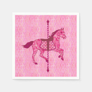 Karussell-Pferd - Fuchsien-Rosa Serviette