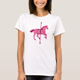 Karussell-Pferd - Fuchsien-Rosa T-Shirt