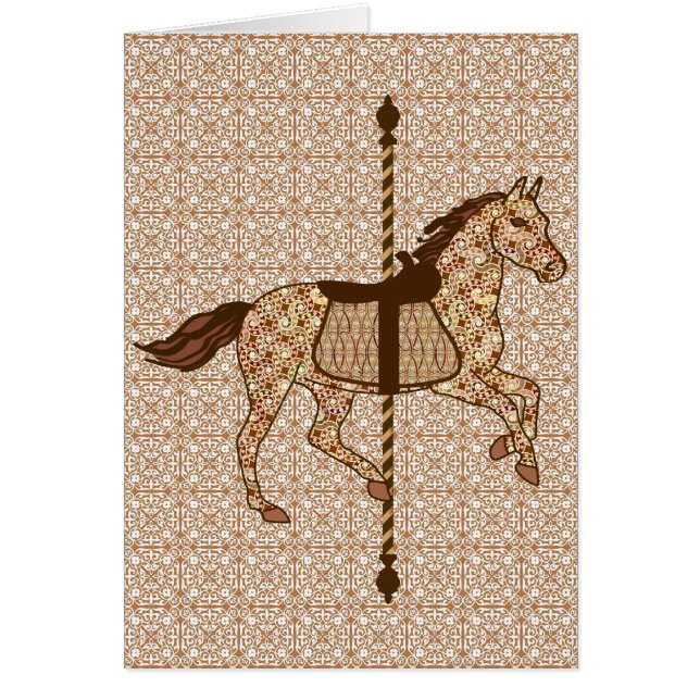 Karussell Pferd - Schokolade Braun und Tan (Vorne)