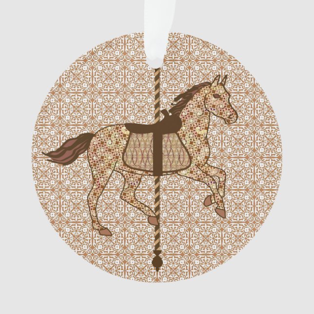 Karussell Pferd - Schokolade Braun und Tan Ornament (Vorderseite)