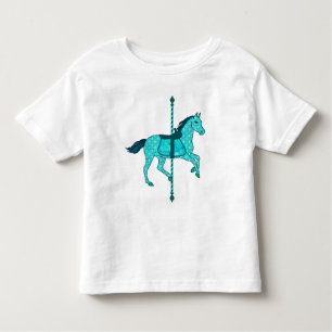 Karussell Pferd - Türkis und Aqua Kleinkind T-shirt