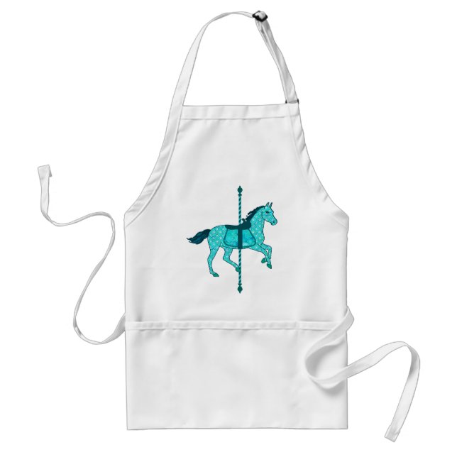 Karussell Pferd - Türkis und Aqua Schürze (Vorne)