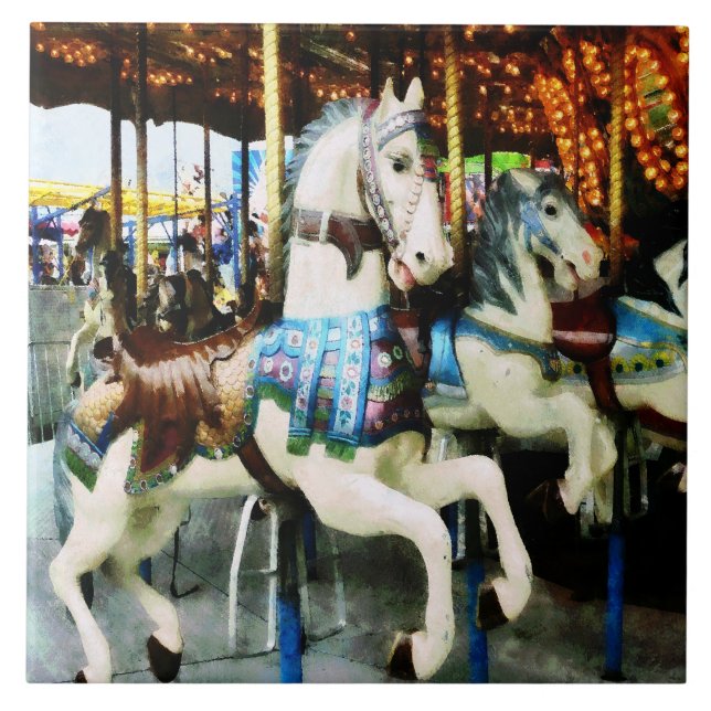 Karussell-Pferde Fliese (Vorderseite)