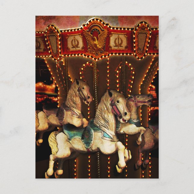 Karussell Pferde Postkarte (Vorderseite)