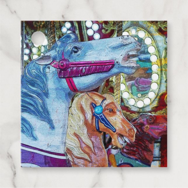 Karussell-Pferderennen Geschenkanhänger (Vorderseite)