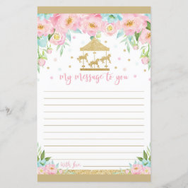 Karussell Pink Mint Time Capsule Message Sheet