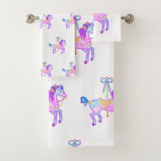 Karussell-Pony-Badetuch-Set Badhandtuch Set