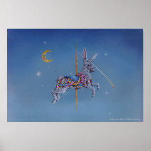 Karussell-Rabbit-Poster, Kunst Poster