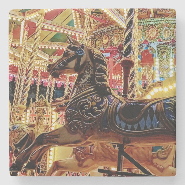 Karussell Steinuntersetzer (Vorderseite)