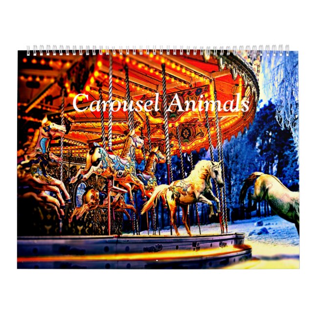 Karussell-Tiere Bunt & Hell Kalender (Titelbild)
