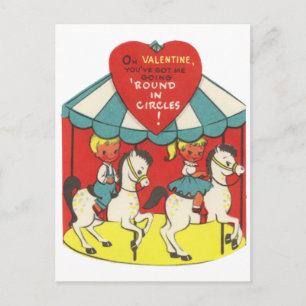 Karussell Valentinstag Feiertagspostkarte