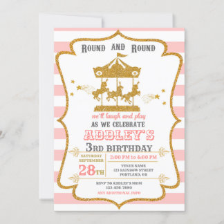 Karussellgeburt Einladung Karneval Geburtstag