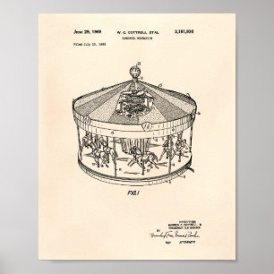 Karussellmechanismus 1965 Patentkunst Alter Peper Poster