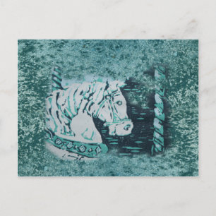 Karussellpferd Aquamarin Postkarte
