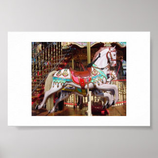 Karussellpferd - Authentisches Antikes Holz Poster