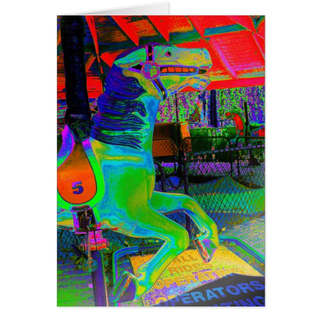 [Karussellpferd] farbenfroh - Jede Okcaderkarte (Vorne)