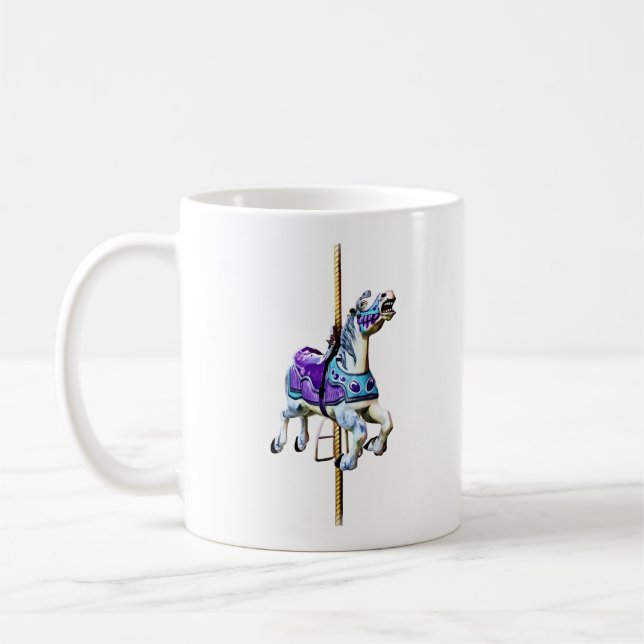 Karussellpferd in Lavender und Blau Kaffeetasse (Links)