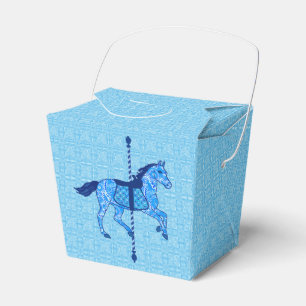 Karussellpferd - Kobalt und Himmelblau Geschenkschachtel
