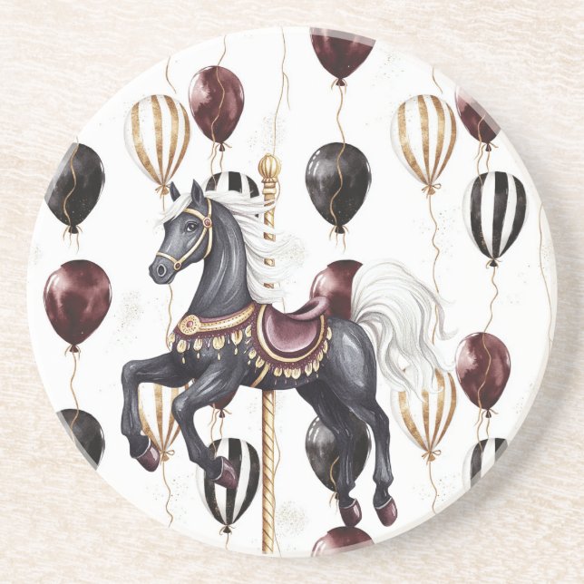 Karussellpferd Zirkusballons Getränkeuntersetzer (Vorne)