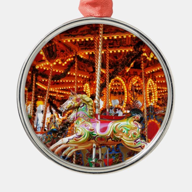 Karusselschlauchentwurf Silbernes Ornament (Vorne)