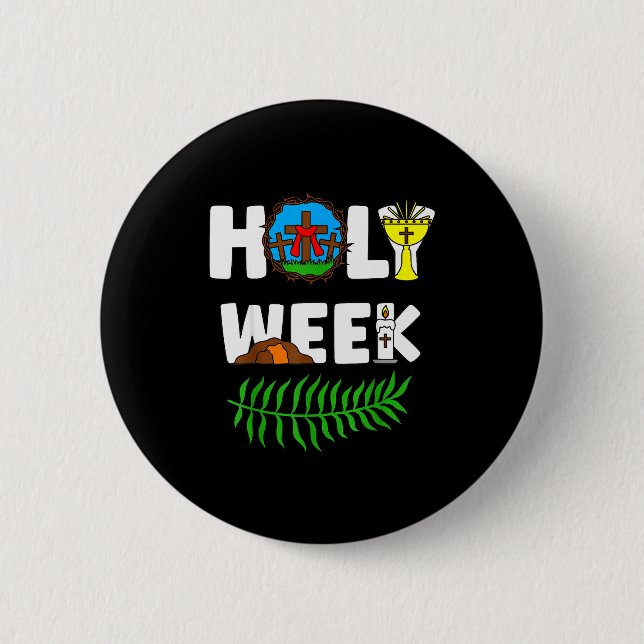 Karwoche Palmsonntag Gründonnerstag Karfreitag  Button (Vorderseite)