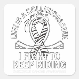 Karzinoid-Bewusstsein zebra druckband Quadratischer Aufkleber