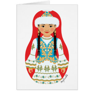 Kasachische Matryoshka Karte