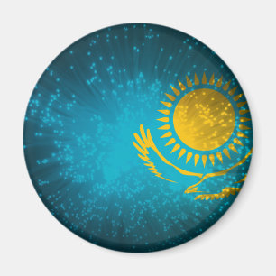 Kasachstan Flag Feuerwerk Magnet