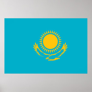 Kasachstan, Flagge Poster