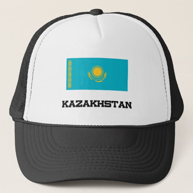 Kasachstan-Flagge Truckerkappe (Vorderseite)