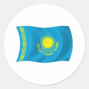 Kasachstan-Flaggen-Aufkleber Runder Aufkleber