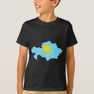 Kasachstan-Flaggenkarte T-Shirt