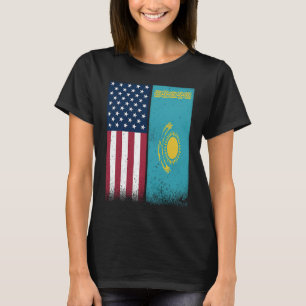 Kasachstan Kasachstan Amerikanische Flaggen Proud T-Shirt