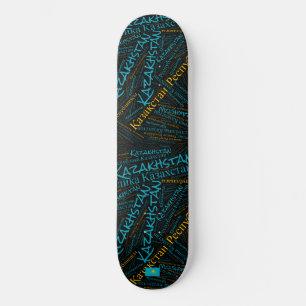 Kasachstan Nationalstolz Wordcloud Skateboard