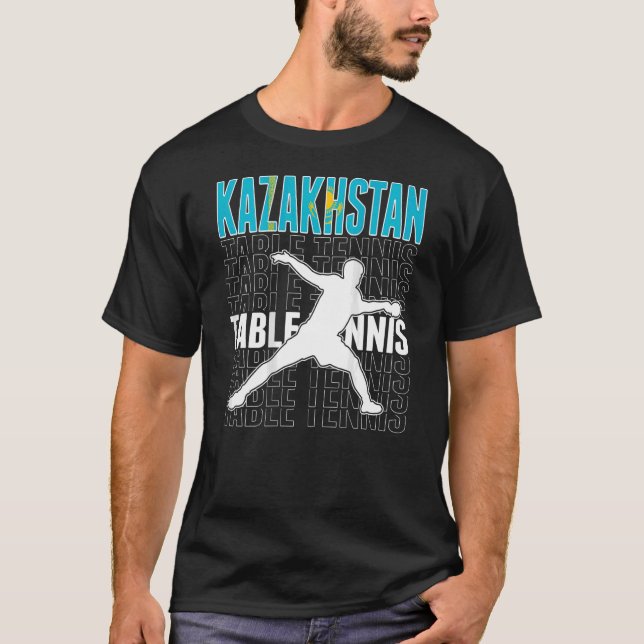Kasachstan Ping Pong Unterstützung Kasachstan Tisc T-Shirt (Vorderseite)