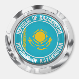 Kasachstan Runde Emblem Magnet