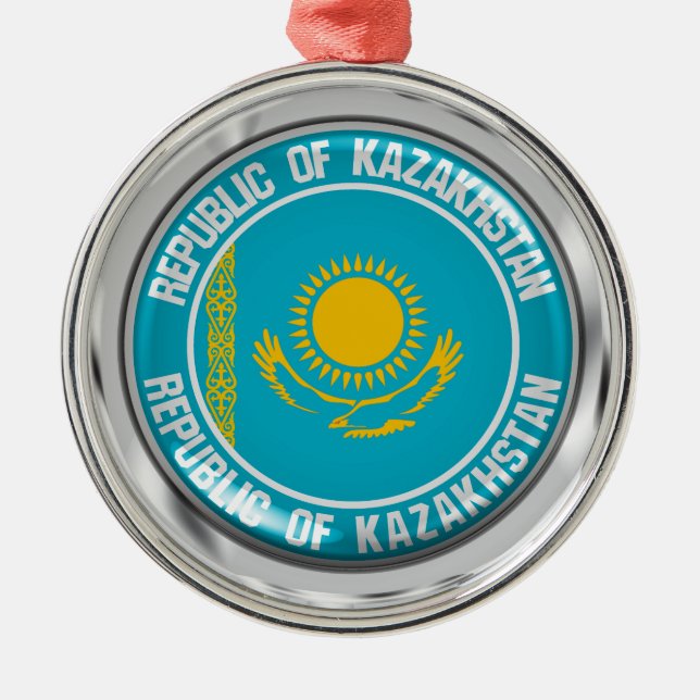 Kasachstan Runde Emblem Ornament Aus Metall (Vorne)