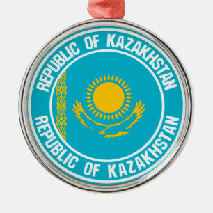 Kasachstan Runde Emblem Ornament Aus Metall
