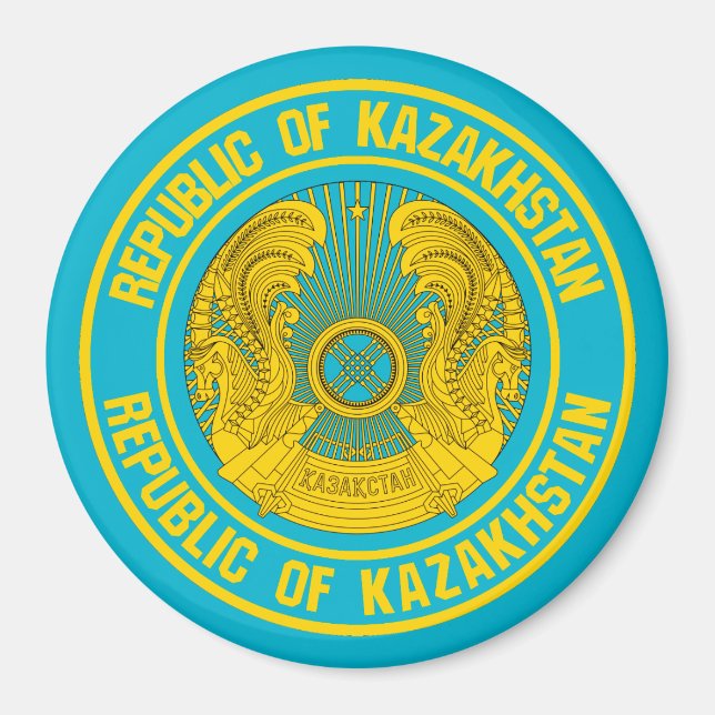 Kasachstan Rundemblem Magnet (Vorne)