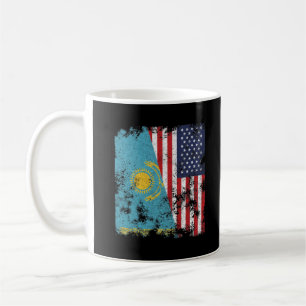 Kasachstan USA Flag Kaffeetasse