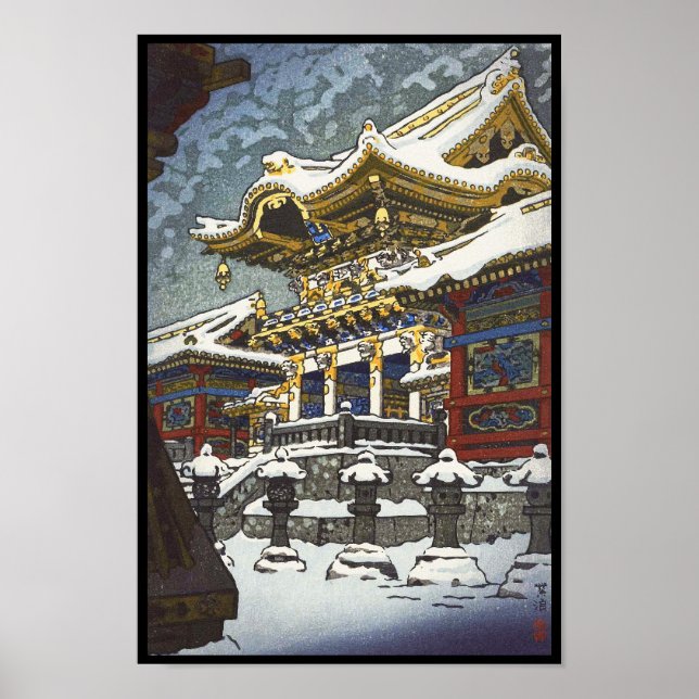 Kasamatsu Shiro Schnee bei Yomei Gate in Nikko Poster (Vorne)