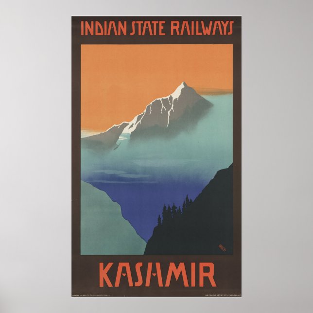 Kaschmir Indian Staat Railways Poster (Vorne)