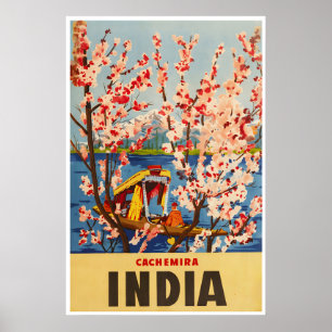 Kaschmir Indien Poster Kirschblüten Kunst Indisch