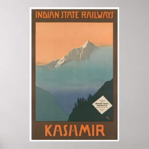Kaschmir-Reiseplakat Indien Kunst Indischer Staat Poster