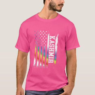 Kaschmir Vereinte Staaten Rainbow unter US-Flagge T-Shirt