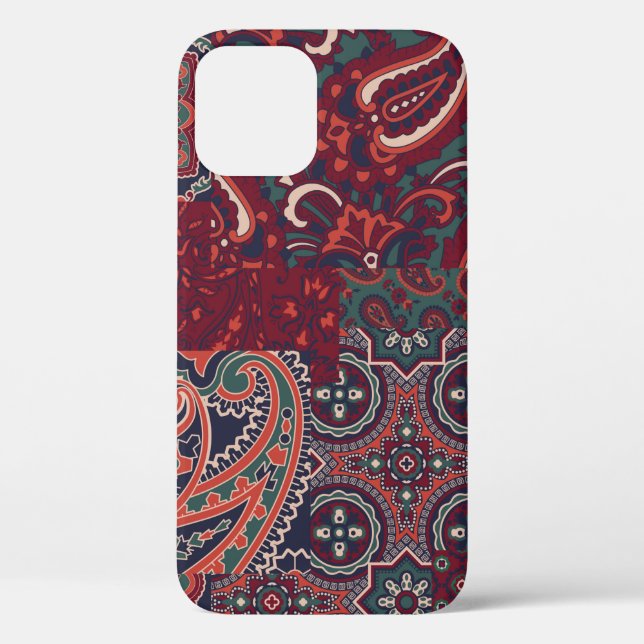 Kaschmirpaisley-Seidengewebe abstrakt Case-Mate iPhone Hülle (Rückseite)